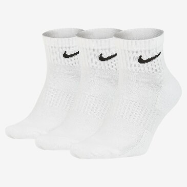 【全品P5倍★5月5日限定】ソックス 3足セット 靴下 メンズ レディース キッズ ナイキ NIKE 3P エブリデイ クッション アンクル ソックス 3足組 スポーツ クォーター 通学 スクール 普段使い/SX7667-100