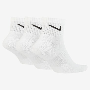 【全品P5倍★5月5日限定】ソックス 3足セット 靴下 メンズ レディース キッズ ナイキ NIKE 3P エブリデイ クッション アンクル ソックス 3足組 スポーツ クォーター 通学 スクール 普段使い/SX7667-100