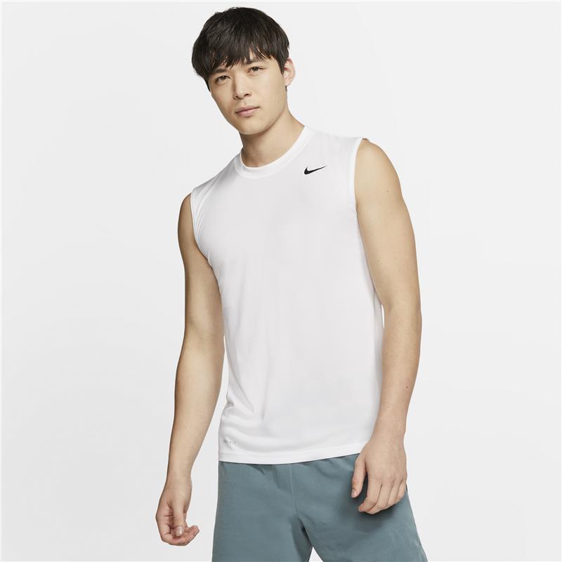 ノースリーブシャツ メンズ/ ナイキ NIKE ドライフィット レジェンド Tシャツ 男性用 袖なし スポーツ トレーニング ジム ランニング ジョギング ホワイト 白　運動/718836-100【RKap】