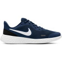 キッズシューズ スニーカー ジュニア 男の子 女の子 ひも靴 子供靴/ナイキ NIKE レボリューション 5 GS/22.5-25cm ランニング スポーツシューズ ネイビー 紺 運動会 体育 小学生 普段履き 靴 くつ/BQ5671-402