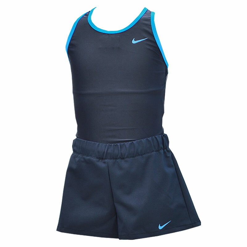 送料無料 スクール水着キッズジュニアスイムウェア女の子ナイキNIKEガールズ2in1キュロットセパレーツ子供用120-160サイズ水泳スイミングプール体育学校海海水浴/1981806-10【返品不可】のサムネイル