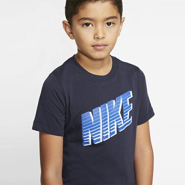 【全品P5倍★5月5日限定】キッズ Tシャツ 半袖 男の子 女の子ジュニア ナイキ NIKE YTH ブロック ナイキ Tee/スポーツウェア 子供服 130-160cm 紺 ネイビー ロゴT 普段使い トップス/CU4570-451