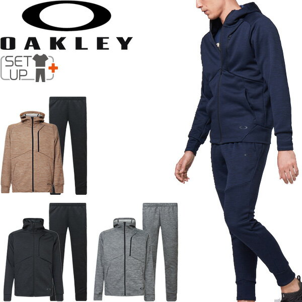 【全P10倍★4時間限定★10月1日夜20時〜】ジャージ 上下セット メンズ セットアップ/オークリー OAKLEY ジップフーディジャケット ロングパンツ 上下組/スポーツウェア トレーニング 吸汗速乾 男性 ENHANCE GRID FLEECE Jacket＆Pant 10.7 運動/FOA401412-FOA401420