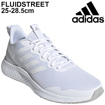 【全品P5倍★5月5日限定】ランニングシューズ メンズ アディダス adidas FLUIDSTREET/ローカット 白 ホワイト スニーカー KYT40 ジョギング 男性 スポーツシューズ 運動靴 くつ/FY8452