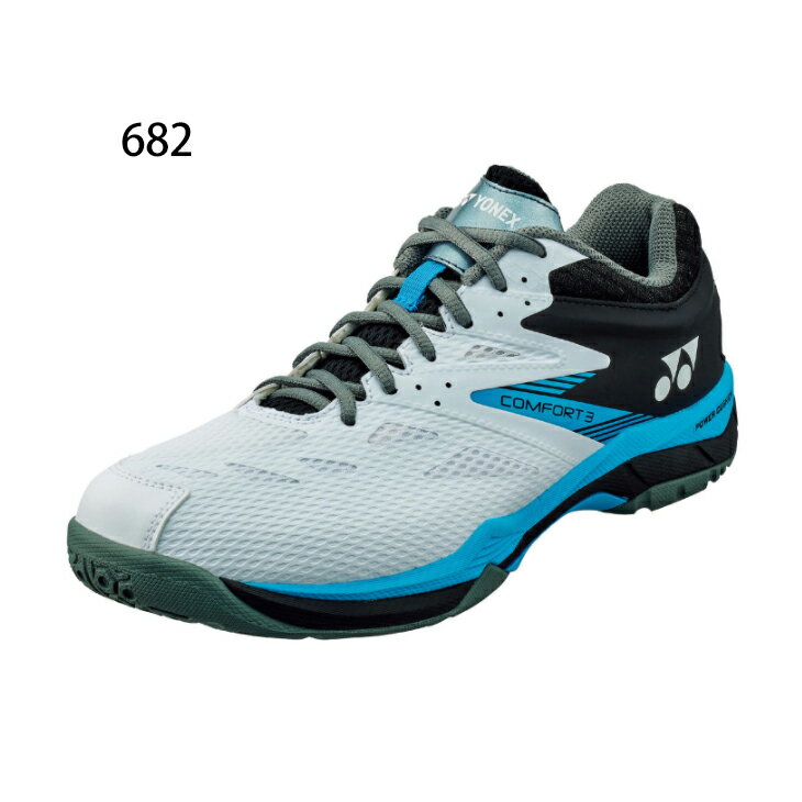 バドミントンシューズ メンズ 4E(EEEE)設計 ヨネックス YONEX パワークッションコンフォート3ワイド/ローカット 25-28cm 男性 競技 靴/POWER CUSHION COMFORT3 WIDE スポーツシューズ/SHBCF3W