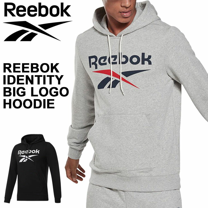 スウェット プルオーバー メンズ リーボック Reebok アイデンティティ ビッグロゴ フーディー/スポーツウェア トレーニング スエット パーカー トレーナー 男性用 トップス 普段使い/JIX83