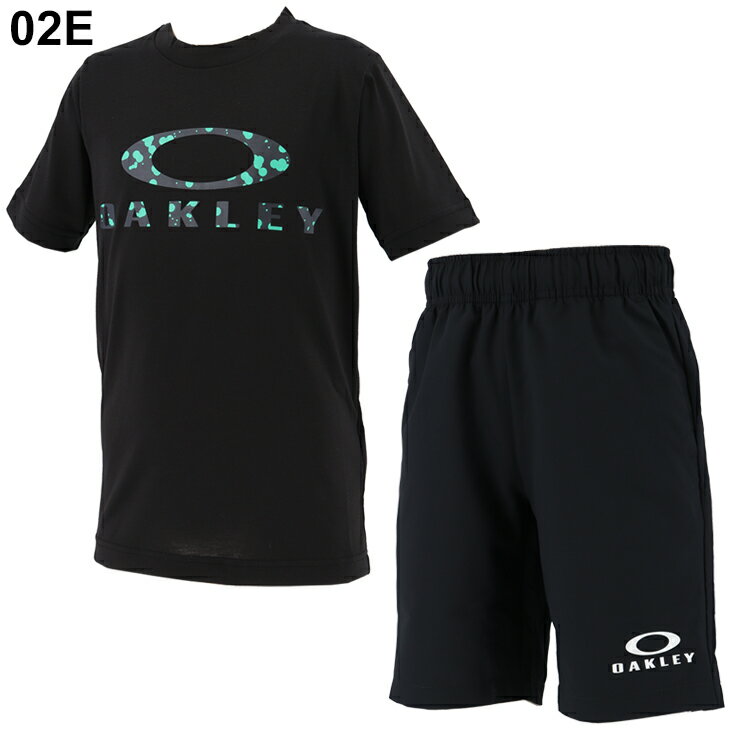 キッズ 半袖Tシャツ ハーフパンツ 上下セット ジュニア 子供服 2点セット/オークリー OAKLEY スポーツウェア 130-160cm 上下組/男の子 女の子 子ども セットアップ 普段使い/FOA402446-FOA402448