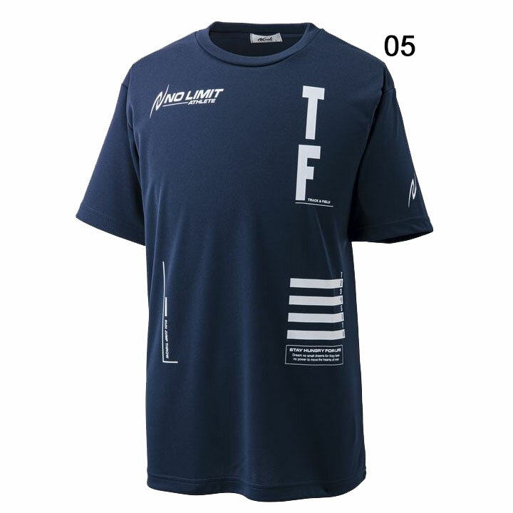 半袖 Tシャツ プラクティスシャツ メンズ レディース ニシスポーツ NISHI アスリートプライドTシャツ（TRACK & FIELD)/スポーツウェア 陸上競技 トレーニング 男女兼用 トップス ネイビー 黒 ブラック/N63-088