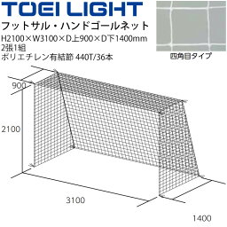 送料無料 フットサル ハンドボール ゴールネット トーエイライト TOEI LIGHT 四角目（2張1組）設備 備品 器具 用具 スポーツ 体育用品/B-2562【取寄】