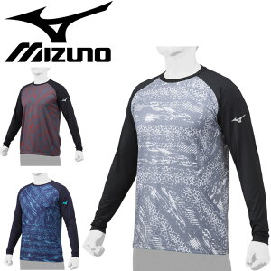 【全品P5倍★12月11日1:59迄】Tシャツ 長袖 メンズ レディース ミズノ MIZUNO 冬用グラフィックロングT 裏起毛/スポーツウェア 野球 ソフトボール 保温 男女兼用 アンダーシャツ トップス/12JA1P84