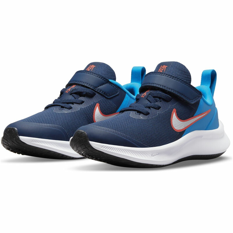 スニーカー シューズ キッズ ジュニア 16.5-22cm 子供靴 ナイキ NIKE スターランナー3 PSV 男の子 女の子 スポーティ カジュアル 運動靴 STAR RUNNER 3 くつ DA2777-401のサムネイル