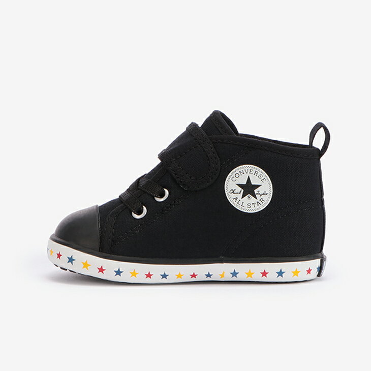 ベビー スニーカー キッズ シューズ 12.0-15.0cm 子供靴/コンバース CONVERSE ベビーオールスター N スターテープ V-1/ベビー靴 男の子 女の子 ブラック 黒　子ども ベルクロ インファント くつ/3730126