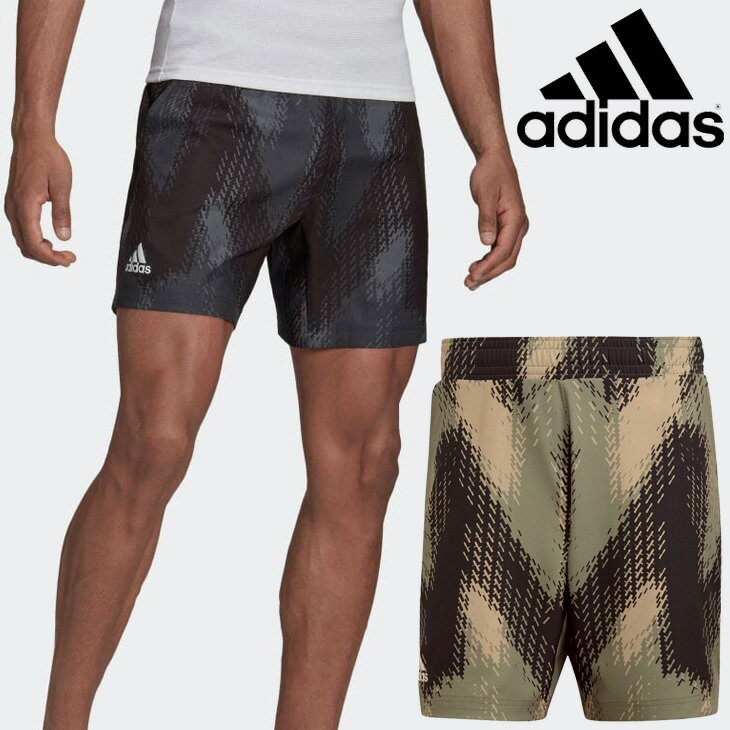 ショートパンツ テニスウェア メンズ アディダス プライムブルー プリントショーツ/ソフトテニス 男性 ハーフパンツ スポーツウェア ボトムス 短パン/JER20【取寄】