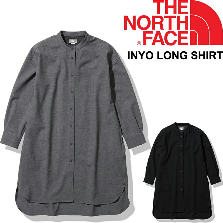 送料無料 ロングシャツ 長袖 レディース/ノースフェイス THE NORTH FACE インヨー INYO LONG SHIRT/ウール調 アウトドアウェア カジュアル トップス 女性 UVカット シンプル おしゃれ/NRW62160