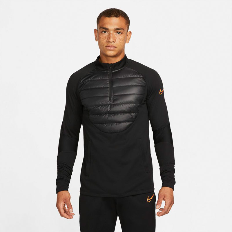 トレーニングシャツ 長袖 メンズ ナイキ NIKE TF アカデミー L/S ドリル トップ WW/サッカー フットサル プルオーバー 黒 ブラック 男性 スポーツウェア トップス/DC9169-010【取寄】