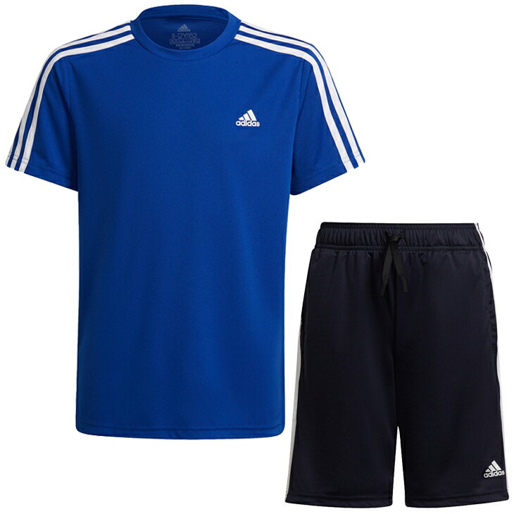 キッズ 半袖Tシャツ ハーフパンツ 上下 アディダス adidas スポーツウェア セットアップ 男の子 130-160cm 子供服 2点セット 子ども 小学生 男児 ボーイズ/29288-29247