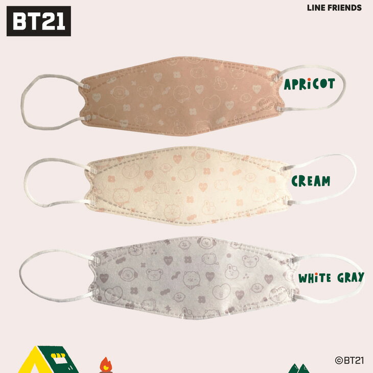 BT21 立体マスク 3枚入り ふつうサイズ 不織布 保湿 空間タイプ 1DAY MASK 4層構造 大人用 全3タイプ ヒアルロン酸配合 レディース メンズ キャラクター 総柄 衛生用品 ますく/BT21-1dayHoshitsu2【返品不可】