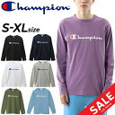 Tシャツ 長袖 メンズ チャンピオン Champion ベーシック/クルーネック 丸首 ロゴ ロンT スポーティ カジュアル ウェア シンプル 男性 トップス/C3-Q401