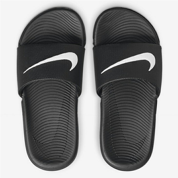 キッズ シャワーサンダル 17-25cm 子供靴/ナイキ NIKE KAWA SLIDE GS/PS カワスライド/ジュニア スポーツサンダル 子ども 男の子 女の子 シューズ 水遊び プール 海水浴 黒 ブラック くつ/819352-001