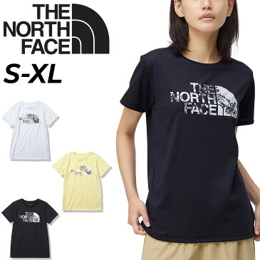 送料無料 半袖 Tシャツ レディース ノースフェイス THE NORTH FACE プリントT 吸汗速乾 UVカット アウトドア カジュアル ウェア 女性 トップス S/Sフットプリントロゴティー キャンプ デイリー/NTW32276