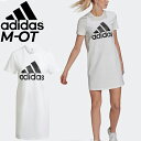 ワンピース 半袖 レディース アディダス adidas W ESS BL SJ ドレス/スポーティ カジュアル ウェア 白 ホワイト 女性 ロングTシャツ ルームウェア/28875-GV4031【a20Qpd】