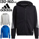 送料無料 キッズ パーカー スウェット 130-160cm 子供服/アディダス adidas スポーツウェア フルジップ フーディ 子ども ジュニア トレーニング 運動 普段使い スエット トップス/TX023【a20Qpd】