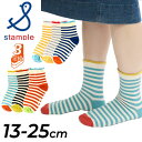 スタンプル キッズ 靴下 3足セット 13-25cm 子供用 stample サニーボーダーショートソックス 3P/くるぶし丈 子ども こども 女の子 男の子 ...