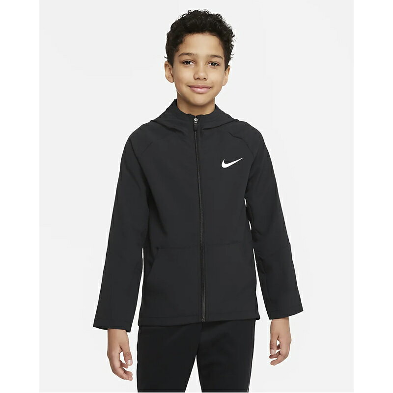 ナイキ 送料無料 ナイキ ジュニア キッズ トレーニング ジャケット 130-160cm 子供服 NIKE YTH Dri-FIT スポーツウェア ジャージ 子ども フード付 アウター 黒 ブラック 上着 サステナブル/DO7095-010