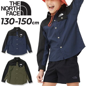 送料無料 ノースフェイス キッズ 長袖シャツ ナイロン 130-150cm 子供服 THE NORTH FACE ヌプシシャツ アウトドアウェア カジュアル 撥水 UVカット 子ども 男の子 女の子 トップス/NRJ12322