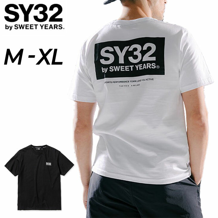 ̵ Ⱦµ T  SY32 by SWEET YEARS ȥ䡼 BOX LOGO BACK PRINT TEE...