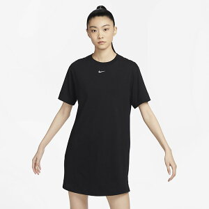 送料無料 半袖 Tシャツ レディース ナイキ NIKE エッセンシャル WMNS Tシャツ ドレス ワンピ スポーツ カジュアル ウェア 黒 ブラック ロングTシャツ 女性 トップス/DV7883-010