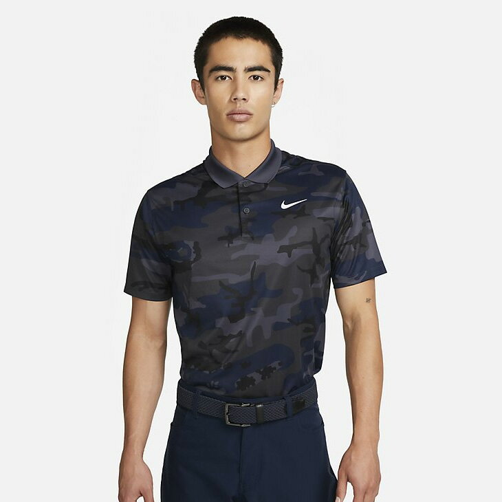 送料無料 ナイキ メンズ 半袖 ポロシャツ ゴルフウェア NIKE GOLF Dri-FIT ビクトリー+ カモ 速乾 通気性 総柄 カモフラ 男性用 トップス/DV7905-015