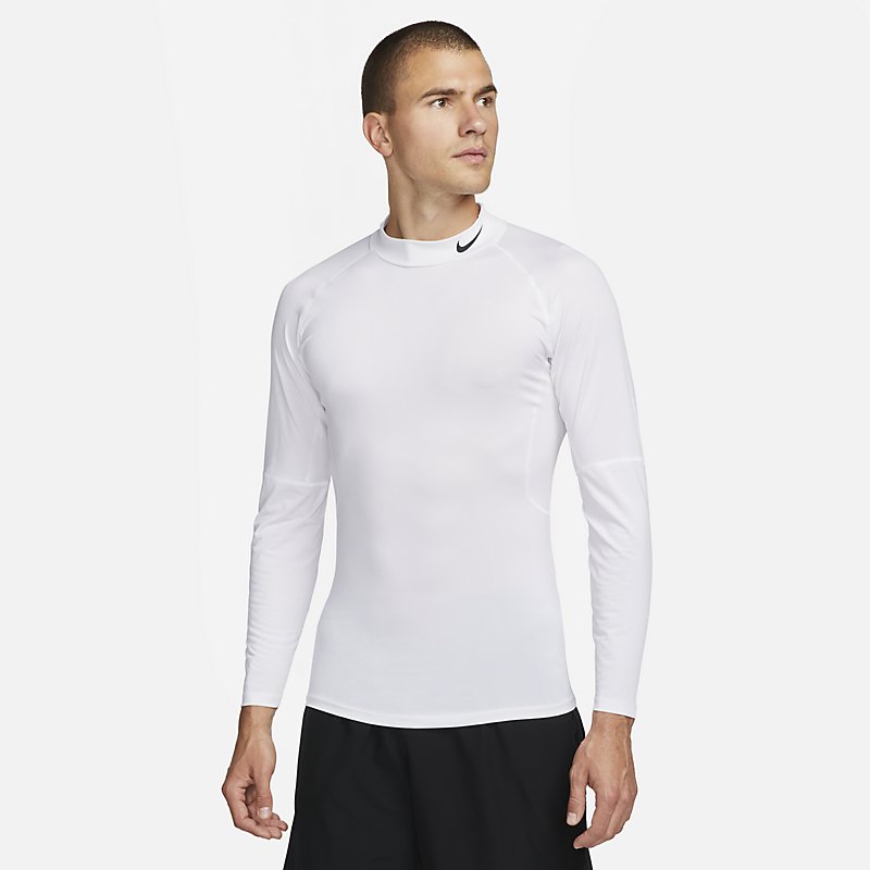 送料無料 ナイキ インナーシャツ 長袖 メンズ NIKE ナイキ プロ Dri-FIT モックネック 吸汗速乾 トレーニング ランニング スポーツウェア 白 ホワイト ジム 男性 トップス/FB7909-100【返品不…