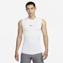 ナイキ ノースリーブ メンズ インナーシャツ NIKE ナイキ プロ Dri-FIT タイト フィットネストップ タンクトップ 白 ホワイト トレーニング ラン...
