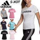 アディダス 半袖 Tシャツ レディース adidas エッセンシャルズ スリム ロゴ トレーニング フィットネス スポーツウェア 女性 トップス ロゴ プリントT 綿 コットン ブランド スポーツアパレル/28869