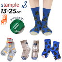 【5/1限定P5倍】スタンプル キッズ 靴下 クルー丈 3足セット 13-25cm 子供用 stample ネコ ねこ 猫 クルーソックス 子ども こども 女の...