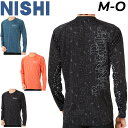 ニシスポーツ 長袖シャツ メンズ レディース NISHI 陸上競技 ランニングシャツ スリムシルエット 吸汗 速乾 総柄 ロンT ユニセックス マラソン ジョギ...