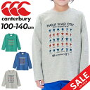 送料無料 カンタベリー キッズ 長袖 Tシャツ ジュニア 子供服 canterbury キッズウェア 100cm 110cm 120cm 130cm 140cm ラグビー プリントT ロンT 子ども こども ハカ オーガニックコットン 肉厚 厚手 グレー 青 緑 ブランド スポーツカジュアル ウェア/RAJ43909