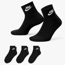 ナイキ ナイキ NIKE 靴下 3足組 アンクルソックス メンズ レディース くるぶし丈 スポーツソックス ソックス 3Pソックス 3足セット メンズソックス レディースソックス カジュアル 黒 ブラック ブランド スポーツアパレル スポーツウェア/DX5074-010