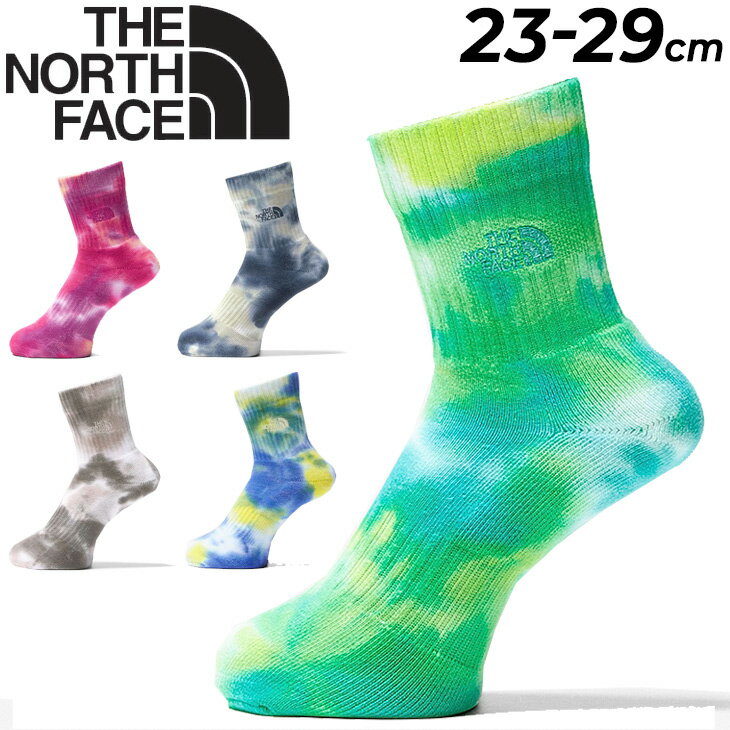 ノースフェイス 靴下 クルーソックス メンズ レディース THE NORTH FACE タイ ダイ クルー 1P くつした 足裏パイル オーガニックコットン ユニセックス アウトドアウェア アクセサリー カジュ…