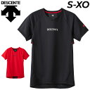 デサント デサント 半袖 Tシャツ メンズ レディース DESCENTE バレーボールウェア 半袖シャツ 吸汗 速乾 トップス 練習着 トレーニング ユニセックス スポーツウェア ウエア 黒 赤 ブランド アパレル/DVUXJA50