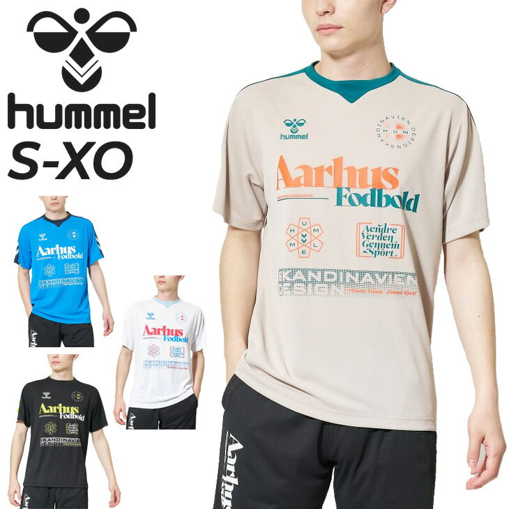 ヒュンメル 半袖 Tシャツ メンズ hummel プラクティスシャツ 吸汗速乾 クルーネック サッカー フットサル スポーツウェア ウェア トレーニング 練習着...