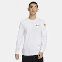 ナイキ 服 メンズ 送料無料 ナイキ 長袖 Tシャツ メンズ NIKE クルーネック コットンT スポーツウェア 白 ホワイト 刺繍 プリント トップス スポーティ カジュアル 男性用 nike 服 長T メンズウェア ウエア カットソー ブランド アパレル/FV3994-100