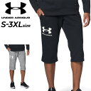 送料無料 アンダーアーマー 7分丈パンツ スウェット メンズ UNDERARMOUR UAライバルテリー 3/4パンツ 大きいサイズ 速乾 裏毛(パイル) スエット トレーニング スポーツウェア ウエア 男性 フィットネス ランニング ジム 服 半ズボン ずぼん ブランド アパレル/1384819