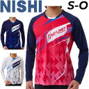 ニシ 長袖 Tシャツ メンズ レディース NISHI グラフィックライト 長袖シャツ スリム 吸汗速乾 ドライ 陸上競技 トレーニング スポーツウェア ユニセッ...