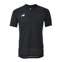 ニューバランス メンズ サッカー ゲームシャツ 半袖 NewBalance サッカーウェア フットボール フットサル トップス 黒 ブラック ワンポイント シン...