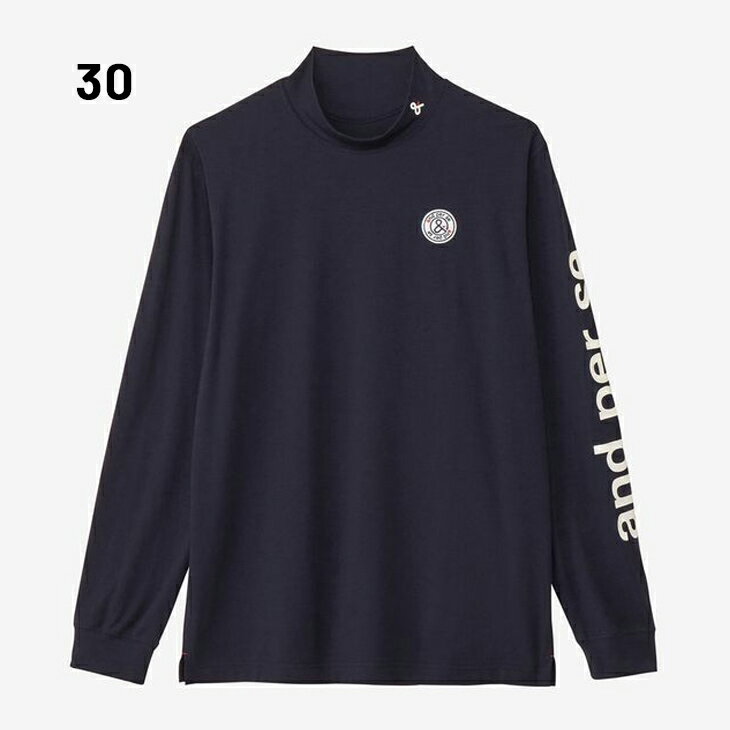 送料無料 アンパスィ 長袖 ハイネックシャツ メンズ ゴルフウェア and per se GOLF リファインドライ ストレッチ UVカット 吸汗速乾 男性用 ゴルフシャツ インナー モックシャツ トップス 長袖シャツ メンズウエア 紳士 ネイビー ブルー 服 ブランド アパレル/AMS9205V5