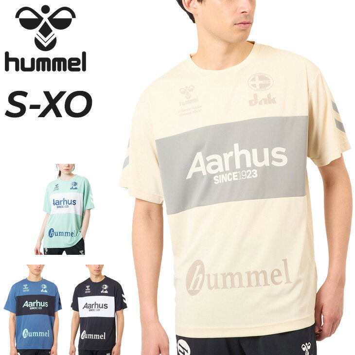 ヒュンメル 半袖シャツ メンズ hummel プラクティスシャツ サッカーウェア フットサル 吸汗速乾 北欧風 プリントTシャツ スポーツウェア トップス 男性...