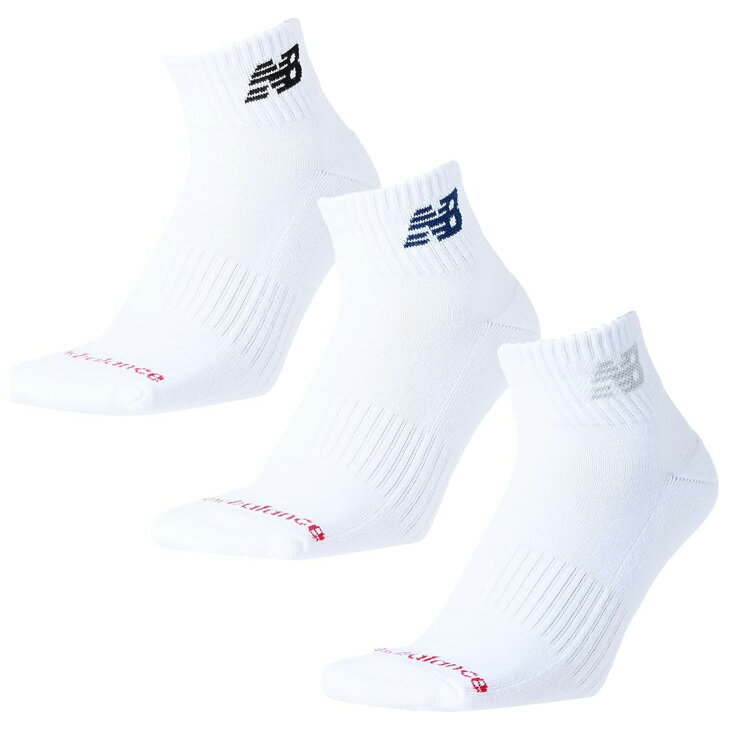 ニューバランス 靴下 3足組 メンズ レディース newbalance ミッドレングス3Pソックス 23-29cm ユニセックス 白靴下 NBロゴ くつ下 くつした スポーティ カジュアルソックス ホワイト スクール 学校 学生 ブランド アパレル ギフト 贈り物/LAS55637-WT