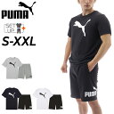 送料無料 プーマ 半袖Tシャツ ハーフパンツ メンズ 上下 PUMA ESS キャットロゴTシャツ スウェットショートパンツ セットアップ トレーニング スポー...